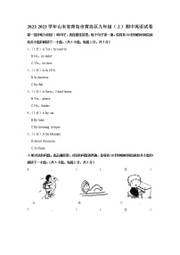 山东省青岛市黄岛区2022-2023学年九年级上学期期中考试英语试卷(含答案)