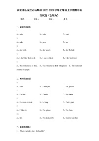 河北省石家庄市裕华区2022-2023学年七年级上学期期中英语试题(含答案)