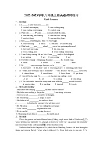 初中英语牛津译林版八年级上册Grammar精练