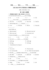 【期末满分冲刺】人教版英语七年级上学期-期末测试卷