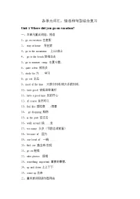 词汇,短语,句型复习(unit1-unit3) 人教版英语八年级上册综合复习