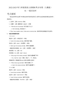 01 一般过去时-2022-2023年八年级英语上册期末考点专练（人教版）