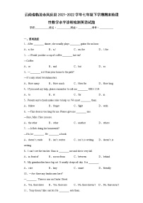 云南省临沧市凤庆县2021-2022学年七年级下学期期末阶段性教学水平诊断检测英语试题(含答案)