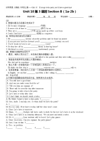 初中英语人教新目标 (Go for it) 版八年级上册Unit 10 If you go to the party you’ll have a great time!Section B课时练习