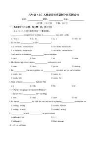 八年级英语（人教新目标）上学期期中复习（试题+答案版）4