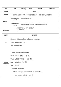 9年级人教版全一册 感叹句  教案