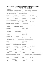 Unit 13【刷基础】(词法句法过关练)-2022-2023学年九年级英语全一册单元模块满分必刷题（人教版）