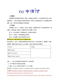 初中英语中考复习 万能模板06 申请信-备战2020年中考英语书面表达万能模板（原卷版）