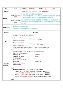 八年级上册英语  辨析a few ,few , a little ,little 的区别及用法  教案