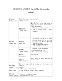 七年级下册英语  一般过去时的特殊疑问句  教案