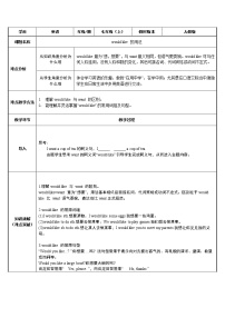 七年级下册英语  would like用法    教案