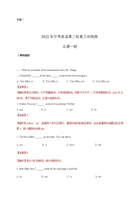 初中英语中考复习 专题7 主谓一致【测试】-2022年中考英语二轮复习讲练测（解析版）