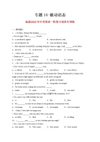 专题14-被动语态-备战 中考英语一轮复习语法专项练（全国通用版）