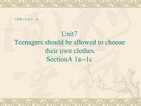 英语九年级全册Unit 7 Teenagers should be allowed to choose their own clothes.Section A授课课件ppt