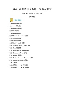 专题06 Units 1-3-备战 2023 中考英语一轮复习教材完美梳理（人教版）