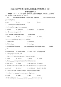 2022-2023学年第二学期九年级英语开学测试练习（4）