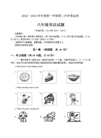 山东省济宁市金乡县2022-2023学年八年级上学期期末考试英语试题（含答案）