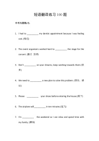 中考英语常用短语翻译练习100题