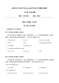 湖北省武汉市卓刀泉中学2022-2023学年上学期期末测评七年级英语试题