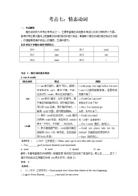 【专项练习】全套专题英语中考考点七：情态动词专题整理(带答案)