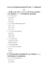 河南省驻马店市西平县2022-2023学年七年级上学期期末英语试卷（含答案）