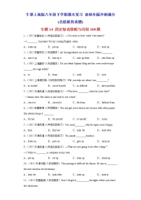 专题14 固定短语搭配与词组100题（名校最新真题）-八年级英语下学期期末复习查缺补漏冲刺满分（牛津上海版）