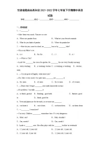 甘肃省陇南市西和县2021-2022学年七年级下学期期中英语试题(含答案)