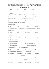 辽宁省沈阳市雨田实验中学2021-2022学年七年级下学期期中测试英语试题(含答案）
