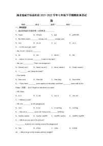 湖北省咸宁市崇阳县2021-2022学年七年级下学期期末考试英语试卷