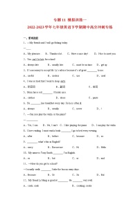 2022-2023学年人教新目标版英语七年级下学期期中专项冲刺：专题11 模拟训练一（原卷版+解析版）