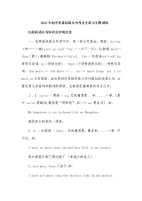 2023年中考英语状语从句考点分析与专题训练