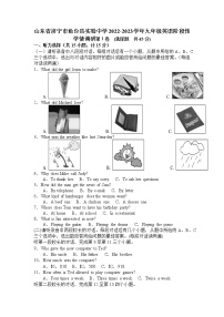 山东省济宁市鱼台县实验中学2022-2023学年下学期九年级英语阶段性学情调研