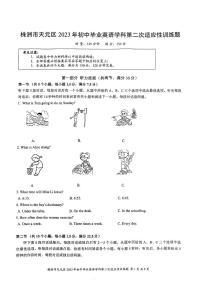 湖南省株洲市天元区2023年九年级初中毕业下学期第二次适应性训练（期中）英语试题