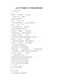 2023年广西南宁市中考英语适应性试卷