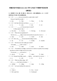 安徽省宿州市泗县2022-2023学年七年级下学期期中英语试卷