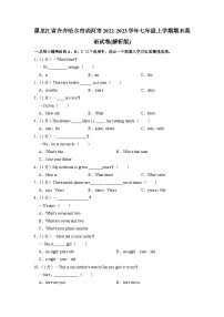 黑龙江省齐齐哈尔市讷河市2022-2023学年七年级上学期期末英语试卷