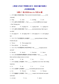 专题17 重点语法there be句型80题(名校最新真题)-七年级英语下学期期末复习查缺补漏冲刺满分(人教版)