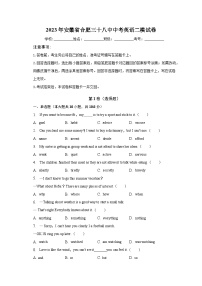 2023年安徽省合肥三十八中中考英语二模试卷(含解析)