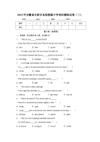 2023年安徽省合肥市名校联盟中考英语模拟试卷（二）