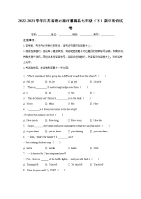 2022-2023学年江苏省连云港市灌南县七年级（下）期中英语试卷（含解析）