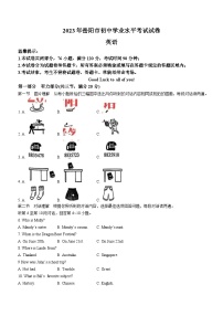 2023年湖南省岳阳市中考英语真题