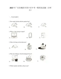 2023年广东省揭阳市普宁市中考一模英语试题(含听力)