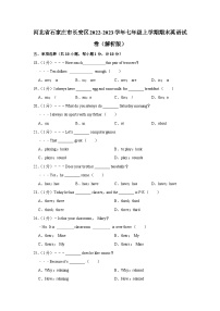 河北省石家庄市长安区2022-2023学年七年级上学期期末英语试卷（含答案）