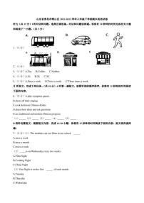 山东省青岛市崂山区2022-2023学年八年级下学期期末英语试卷（含答案）