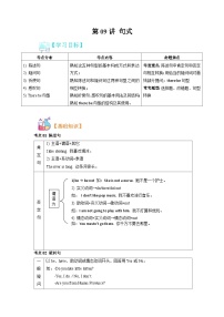 【暑假初中预备】人教版英语六年级（六升七）暑假-第09讲 句式 讲学案