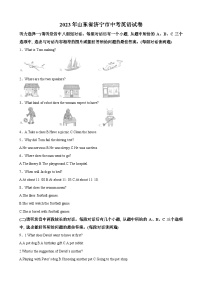 2023年山东省济宁市中考英语真题