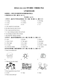 河北省张家口市宣化区2022-2023学年七年级下学期期末考试英语试题（含答案）