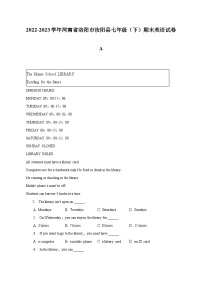 2022-2023学年河南省洛阳市汝阳县七年级（下）期末英语试卷