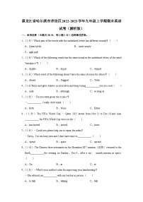 黑龙江省哈尔滨市香坊区2022-2023学年九年级上学期期末英语试卷（含答案）