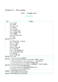 外研版 (新标准)八年级上册Module 10 The weatherUnit 1 It might snow.教学设计